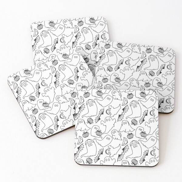 Item preview, Halloween, ghost, bat Repeating Pattern/colouring sheet designed and sold by IttyDesignsByJ.
