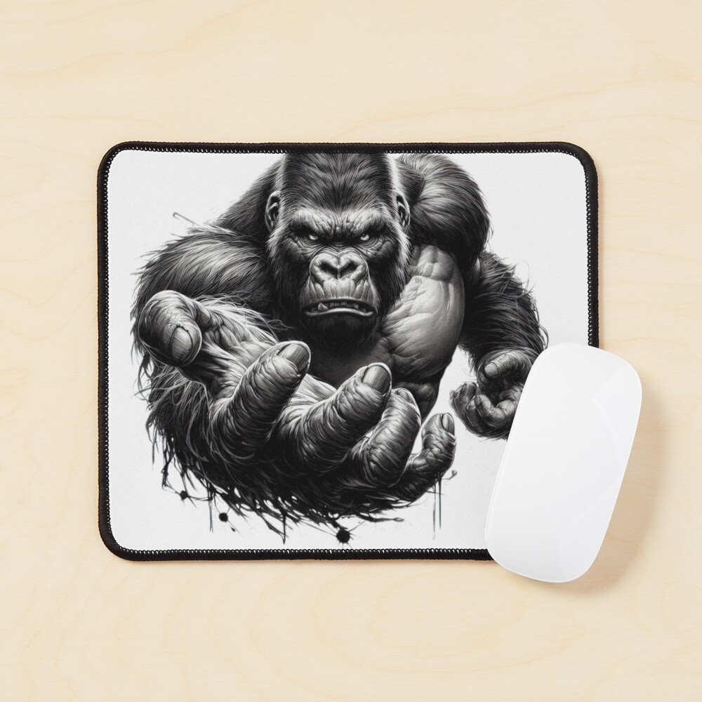 gorilla black and white sketch tattoo Sticker
