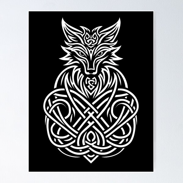 Item preview, Tribal Celtic Norse Knot: majestuoso zorro y lobo nórdico nórdico celta tribal: majestuoso zorro designed and sold by Reichcorp.
