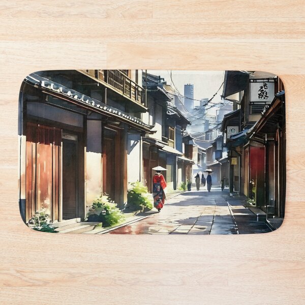 Item preview, Geisha Strolling in Gion: Watercolor Elegance designed and sold by LSVart.