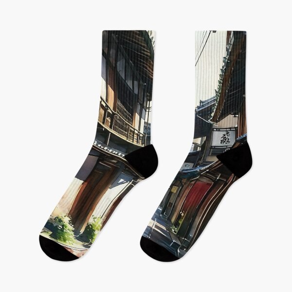 Item preview, Geisha Strolling in Gion: Watercolor Elegance designed and sold by LSVart.