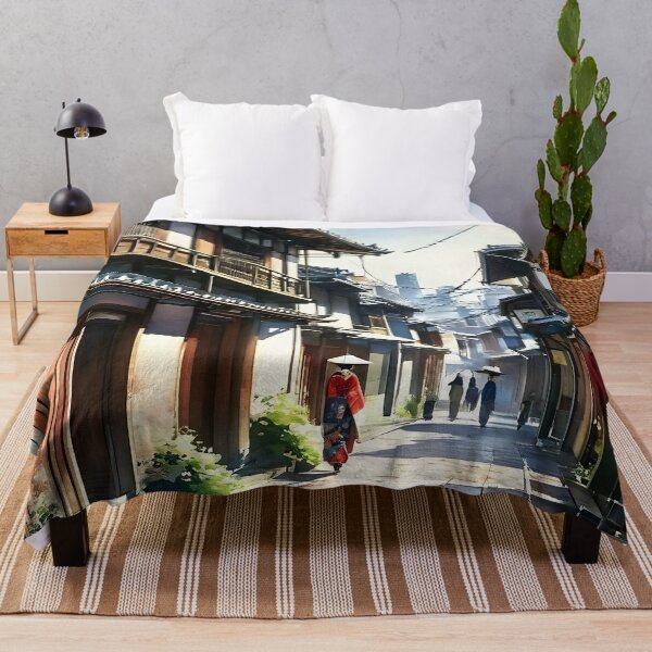 Item preview, Geisha Strolling in Gion: Watercolor Elegance designed and sold by LSVart.