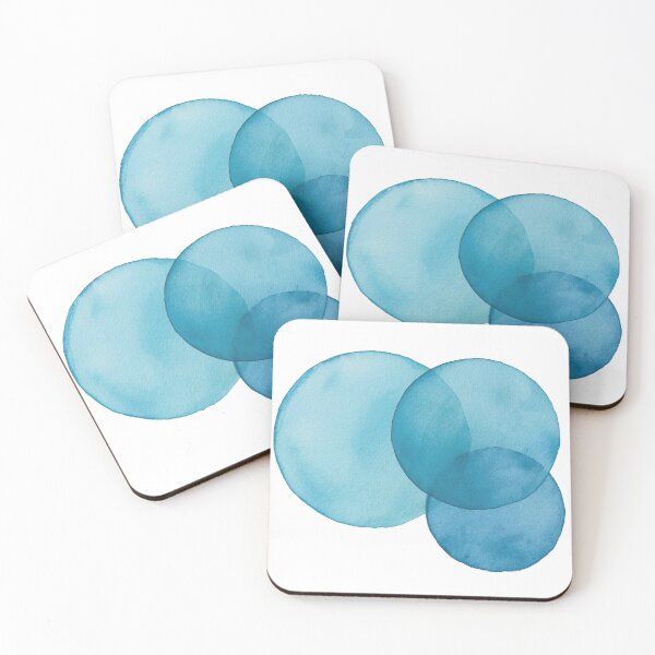Item preview, Blue Layers: The Dance of Three Transparent Watercolor Circles designed and sold by Serkan ileri.