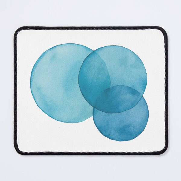 Item preview, Blue Layers: The Dance of Three Transparent Watercolor Circles designed and sold by Serkan ileri.