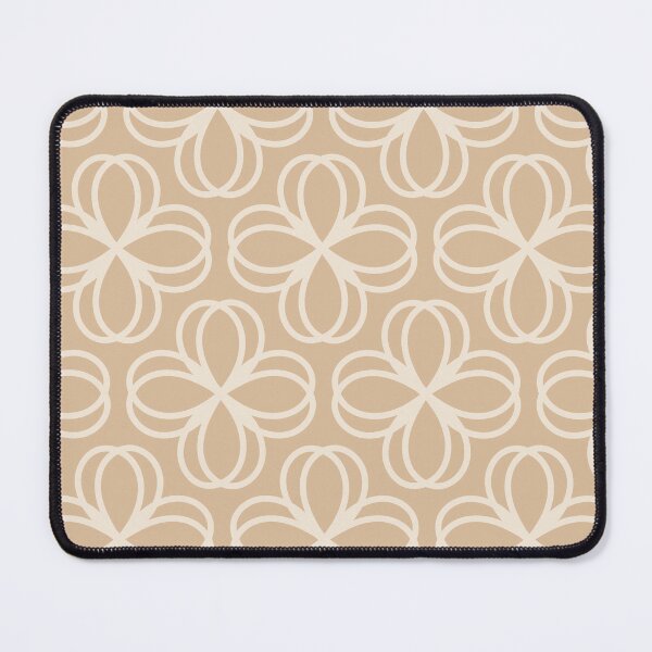 Item preview, Beige and White Abstract Floral Repeat Pattern designed and sold by tranquilblossom.
