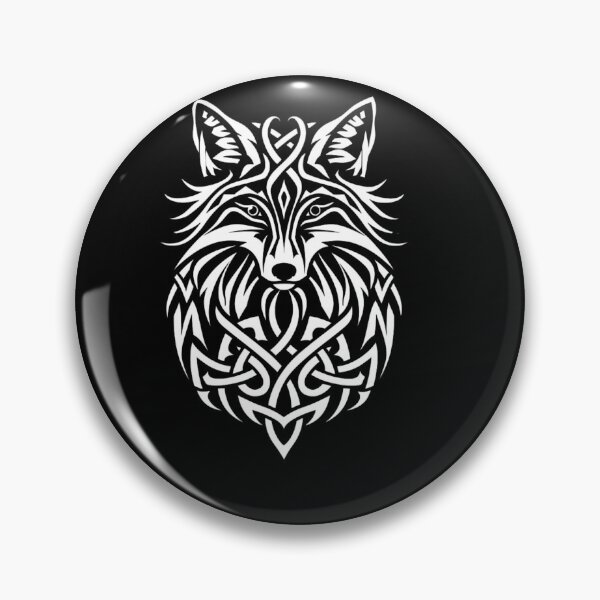 Artikelvorschau, Stammes keltischer nordischer Knoten: Majestätischer Fuchs und Wolf Tribal Celtic Norse Knot: Majestic Fox entworfen und verkauft von Reichcorp.