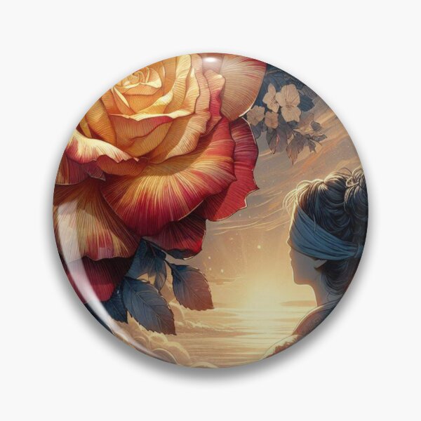 Item preview, Majestic Sunset with Blindfolded Woman and Giant Rose designed and sold by traversmur.