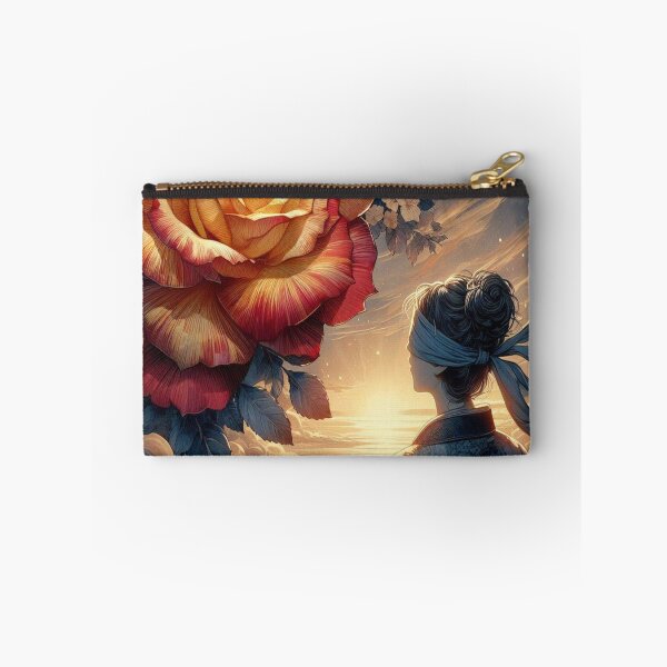 Item preview, Majestic Sunset with Blindfolded Woman and Giant Rose designed and sold by traversmur.