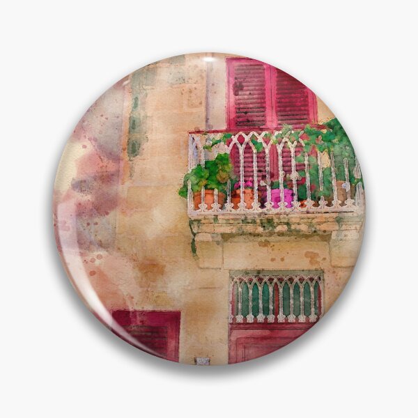 Item preview, Mdina Balcony Watercolour designed and sold by Graz-Photos.