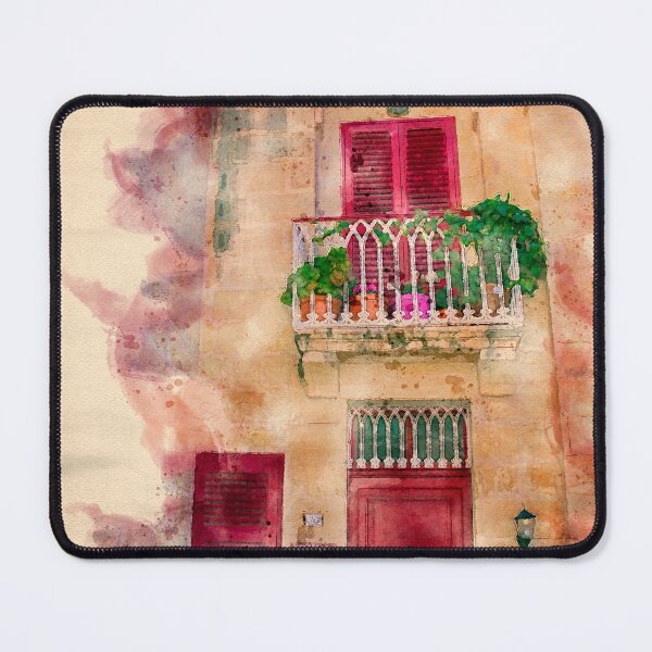 Item preview, Mdina Balcony Watercolour designed and sold by Graz-Photos.