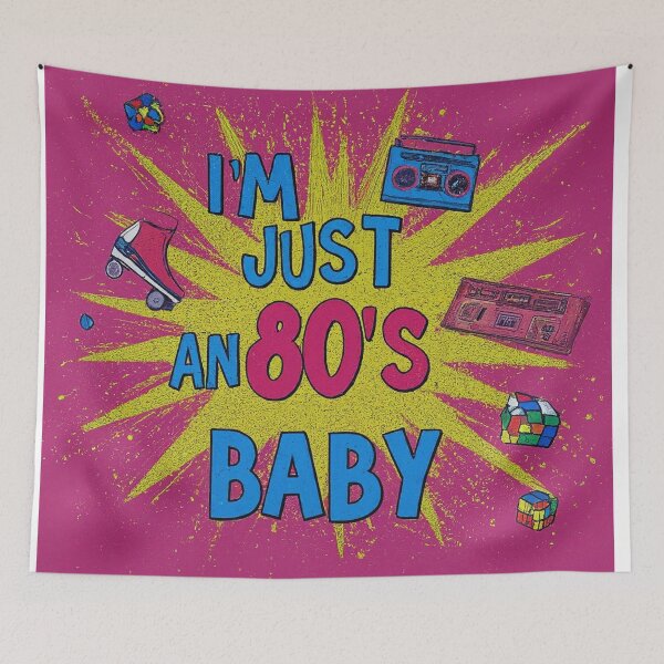 Item preview, I'M JUST AN 80'S BABY SPLASH designed and sold by FitEnvy.