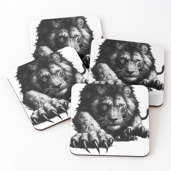 Item preview, lion black and white sketch tattoo designed and sold by Expressions-Sel.