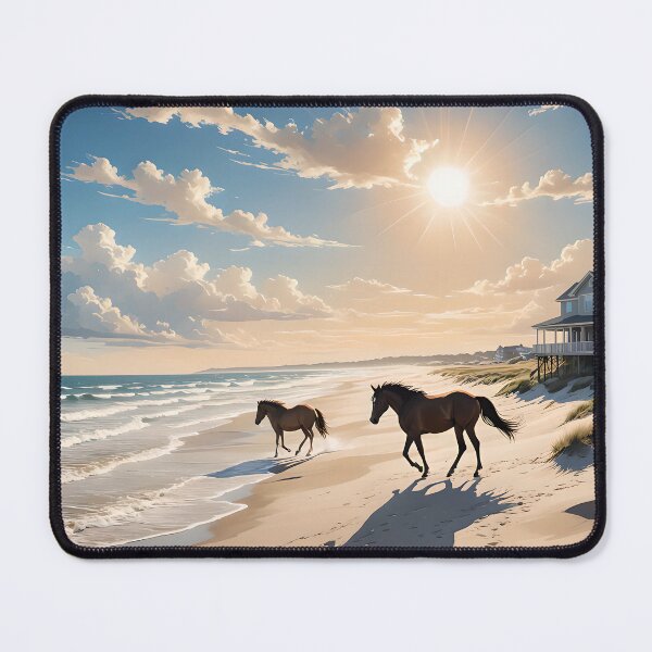 Item preview, Wild Horses Along North Carolina Outer Banks Beach designed and sold by crazyeddie-sh.