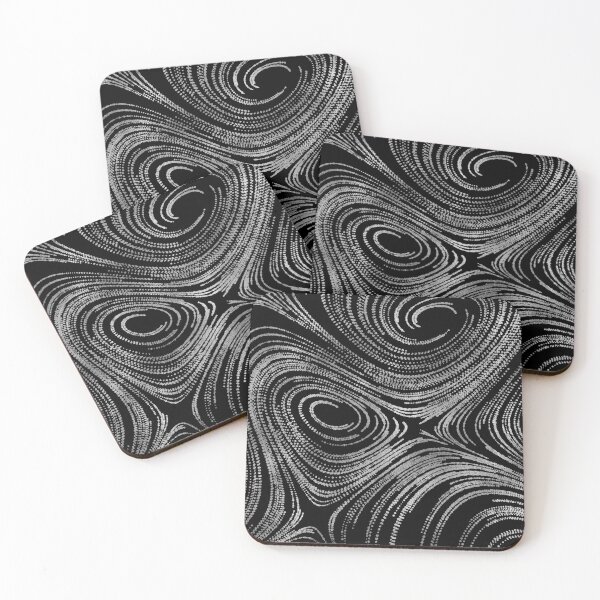 Item preview, Luxury Abstract Silver on Black pattern designed and sold by Nartissima.