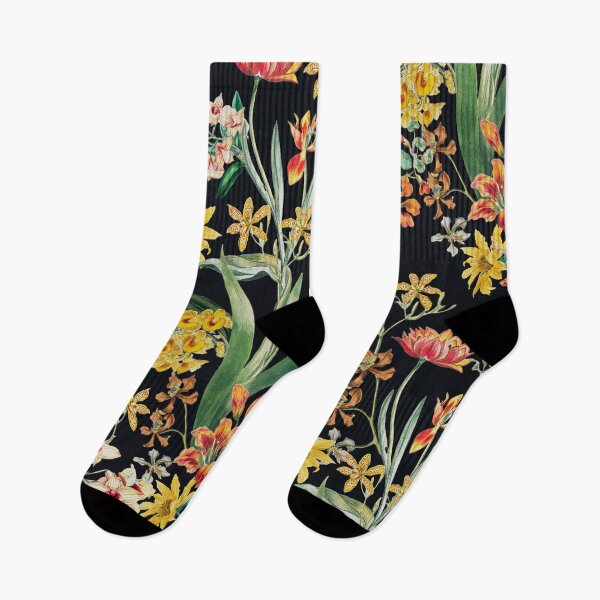 Item preview, Vintage Summer Botanical Orchid Flowers Black designed and sold by InovArtS.