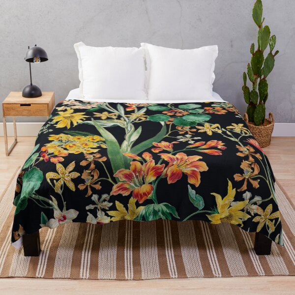 Item preview, Vintage Summer Botanical Orchid Flowers Black designed and sold by InovArtS.