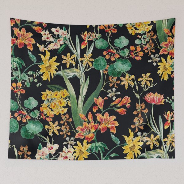 Item preview, Vintage Summer Botanical Orchid Flowers Black designed and sold by InovArtS.