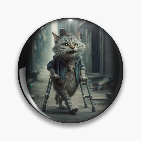 Item preview, The Cat leaning on crutches. designed and sold by Attic-Junk.