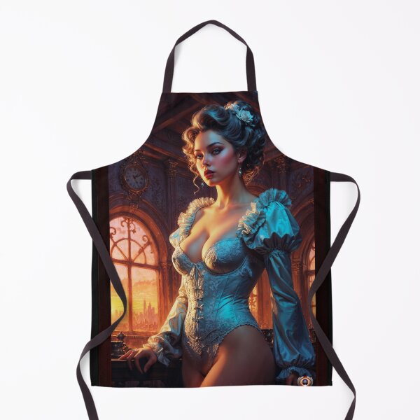 Item preview, Stunning Elegant Woman In Vintage Corset At Sunset Captivating AI Concept Art by Xzendor7 designed and sold by Xzendor7 Digital Art Creations.