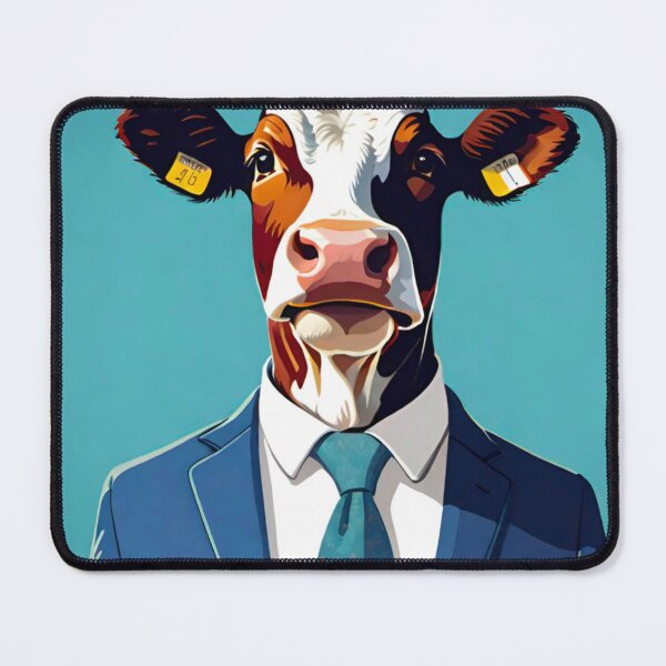 Item preview, Elegant Brown Cow in Suit designed and sold by GrizzlyCollective.
