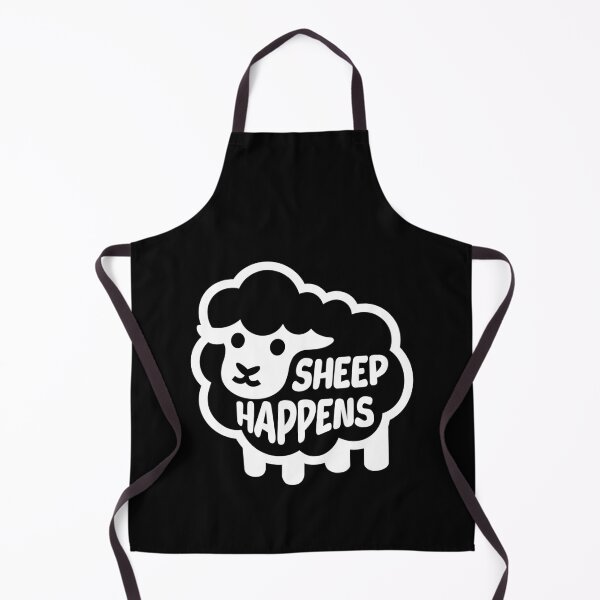 Item preview, Sheep Happens! Cute White And Black Sheep Pun designed and sold by PMCreative.