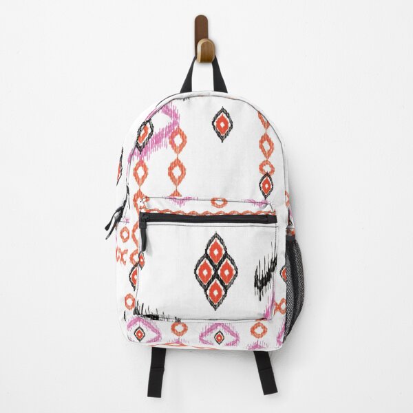 Item preview, Eye in orange and pink tone ikat pattern designed and sold by kasune-shop.