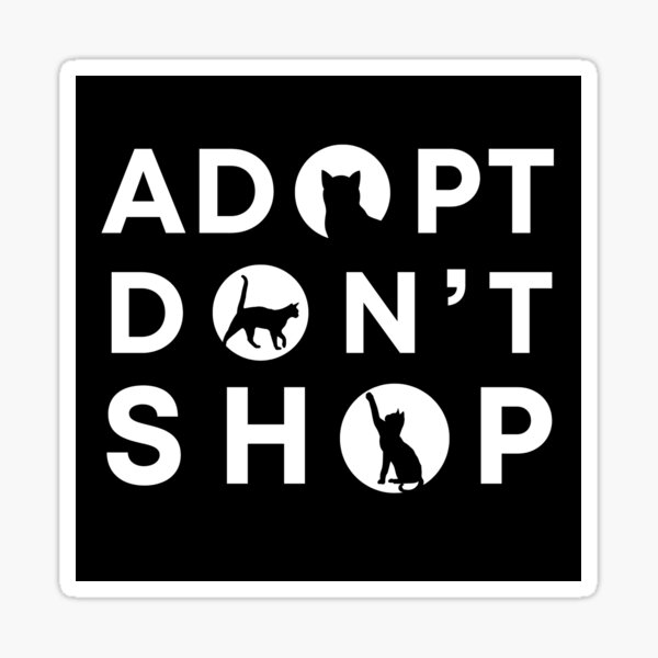 Vista previa del artículo con la obra «Adopte No compre», diseñado y vendido por madamegoogoo.