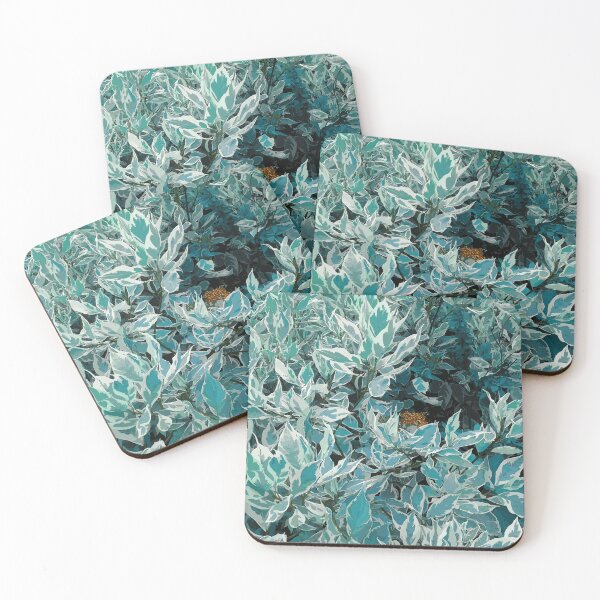 Item preview, Turquoise leaves texture designed and sold by mariya-ivanova.