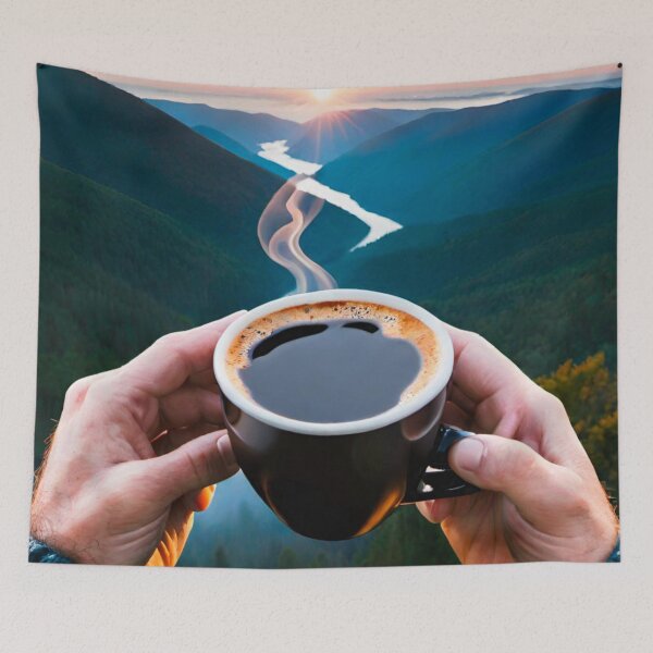 Item preview, Morning Brew with Mountain Sunrise designed and sold by GrizzlyCollective.