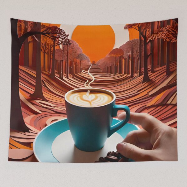 Item preview, Coffee in the Forest at Sunset designed and sold by GrizzlyCollective.