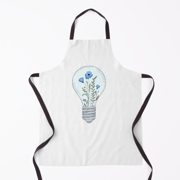 Item preview, Blooming lightbulb, Blue Flowers | Minimalistic Tattoo Design Style, Line Art Illustration | Blue Background designed and sold by bymtsef.