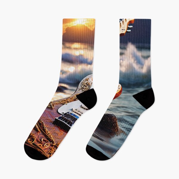 Item preview, Surreal Electric Guitar: Sunset Beach and Waves designed and sold by LSVart.