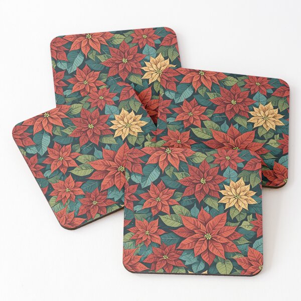 Item preview, Poinsettia Retro Style Abstract Art Complementary Colors 3 designed and sold by taiche.