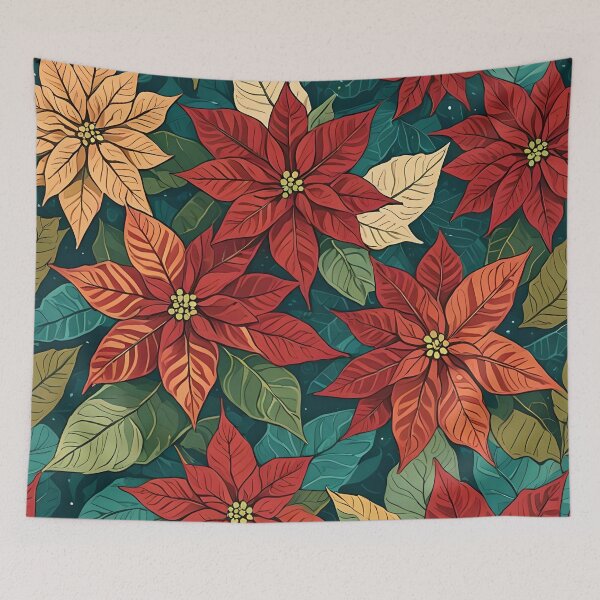 Item preview, Poinsettia Retro Style Abstract Art Complementary Colors 1 designed and sold by taiche.