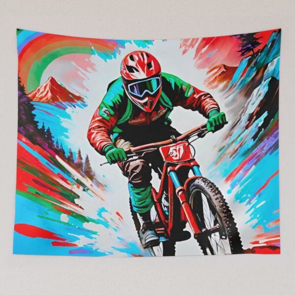 Aperçu de l'œuvre Splash de déchiquetage VTT rouge créée et vendue par GrizzlyCollective.