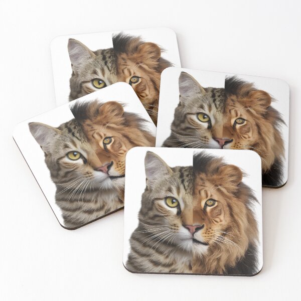 Item preview, Half Cat Half Lion Face Illustration designed and sold by metebf.