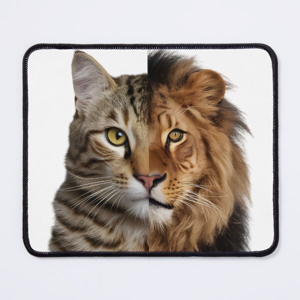 Item preview, Half Cat Half Lion Face Illustration designed and sold by metebf.