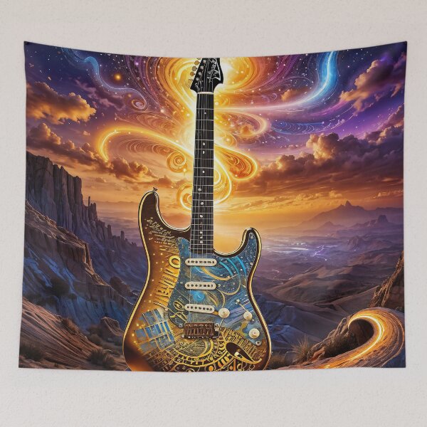 Item preview, Surreal Guitar: Cosmic Lights Over Canyon designed and sold by LSVart.
