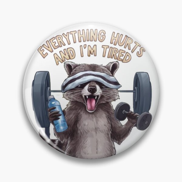 Item preview, Everything Hurts And I'm Tired Funny Raccoon Meme Gym Cover designed and sold by SztylishDesigns.