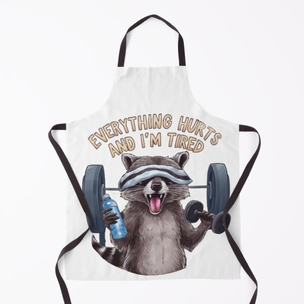 Item preview, Everything Hurts And I'm Tired Funny Raccoon Meme Gym Cover designed and sold by SztylishDesigns.