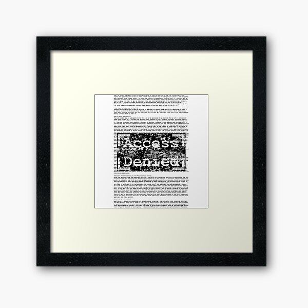 Access Denied text stamp design Framed Art Print