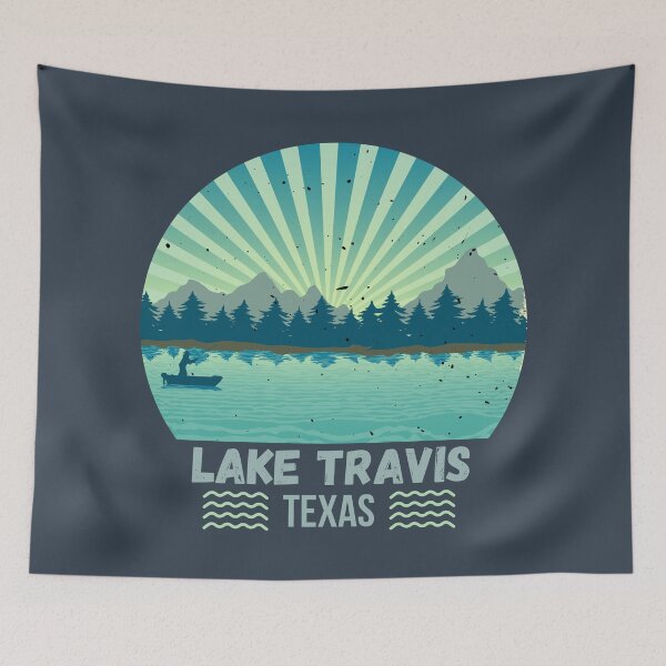 Item preview, Lake Travis Texas Landscape Retro designed and sold by MomentumCloset.