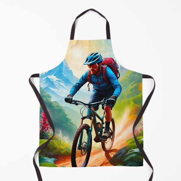 Item preview, Dynamic Colorful MTB Racer Amidst Thrilling Trails designed and sold by GrizzlyCollective.