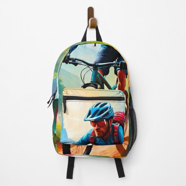 Item preview, Dynamic Colorful MTB Racer Amidst Thrilling Trails designed and sold by GrizzlyCollective.