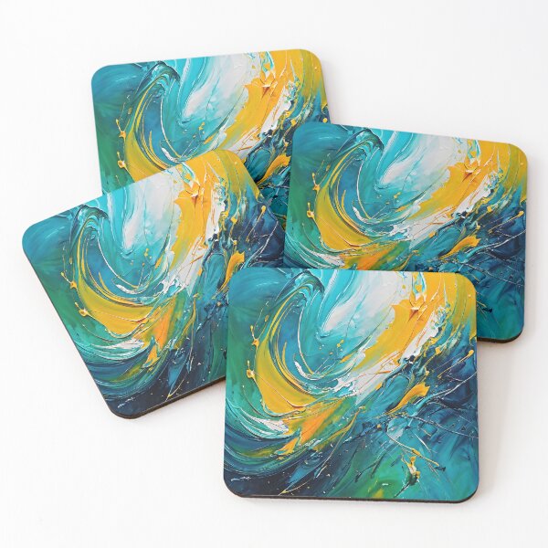 Item preview, Dynamic Swirls: Light Blue and Bright Yellows designed and sold by LSVart.