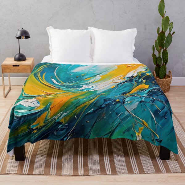 Item preview, Dynamic Swirls: Light Blue and Bright Yellows designed and sold by LSVart.