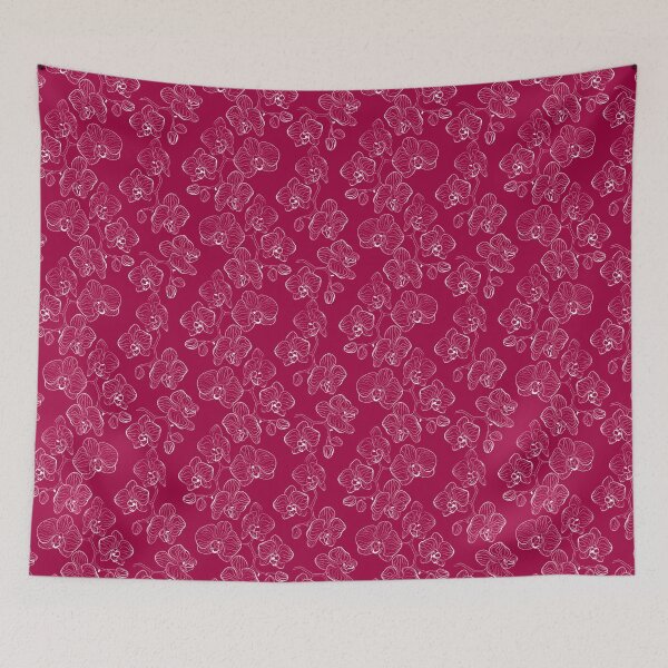 Item preview, White orchids in pink background designed and sold by fuzzyfox.