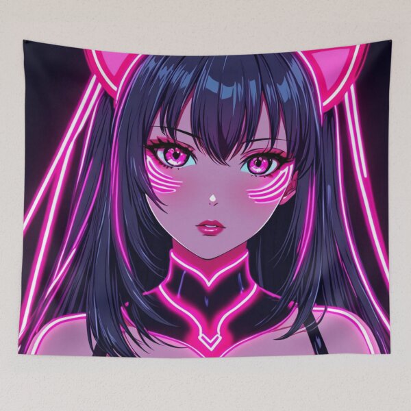 Item preview, Pink anime cat ear girl designed and sold by AdultAnime.