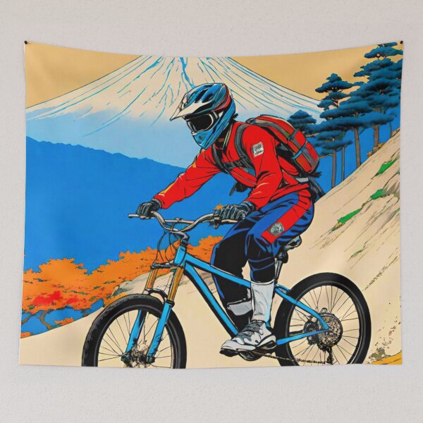Item preview, MTB Racer on Japanese Mountain Trails designed and sold by GrizzlyCollective.