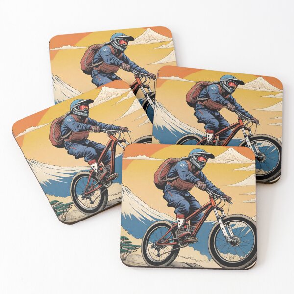 Item preview, MTB Racer Conquering Japanese Mountain Terrain designed and sold by GrizzlyCollective.